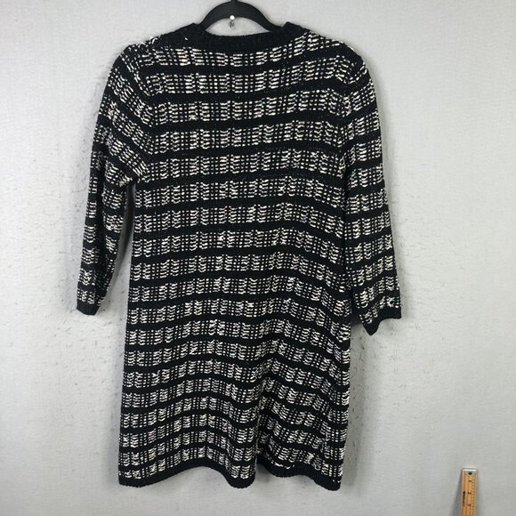 Zara Sweater Dress Womens Medium Black Knit Pockets 3/4 Sleeve ART 2142/049/330 - Picture 2 of 16